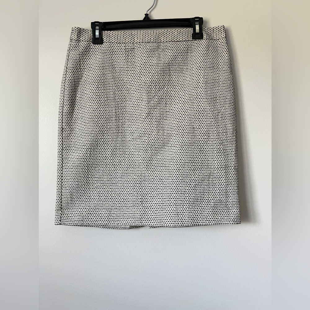 Ann Taylor LOFT Beige Black Lined Skirt Size 8 Textured Career